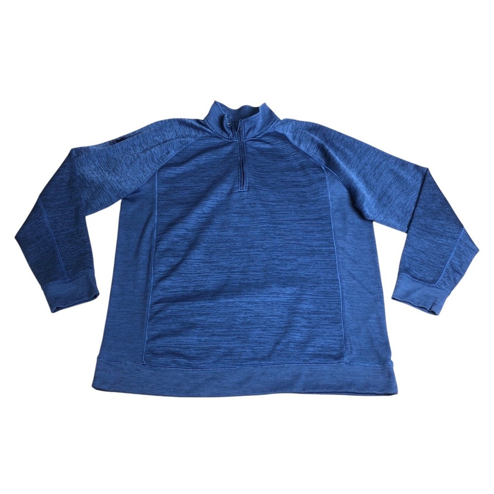 Under Armour Sweater Mens 2XL Heather Blue 1/4 Zip Loose Pullover Pinnacle Golf